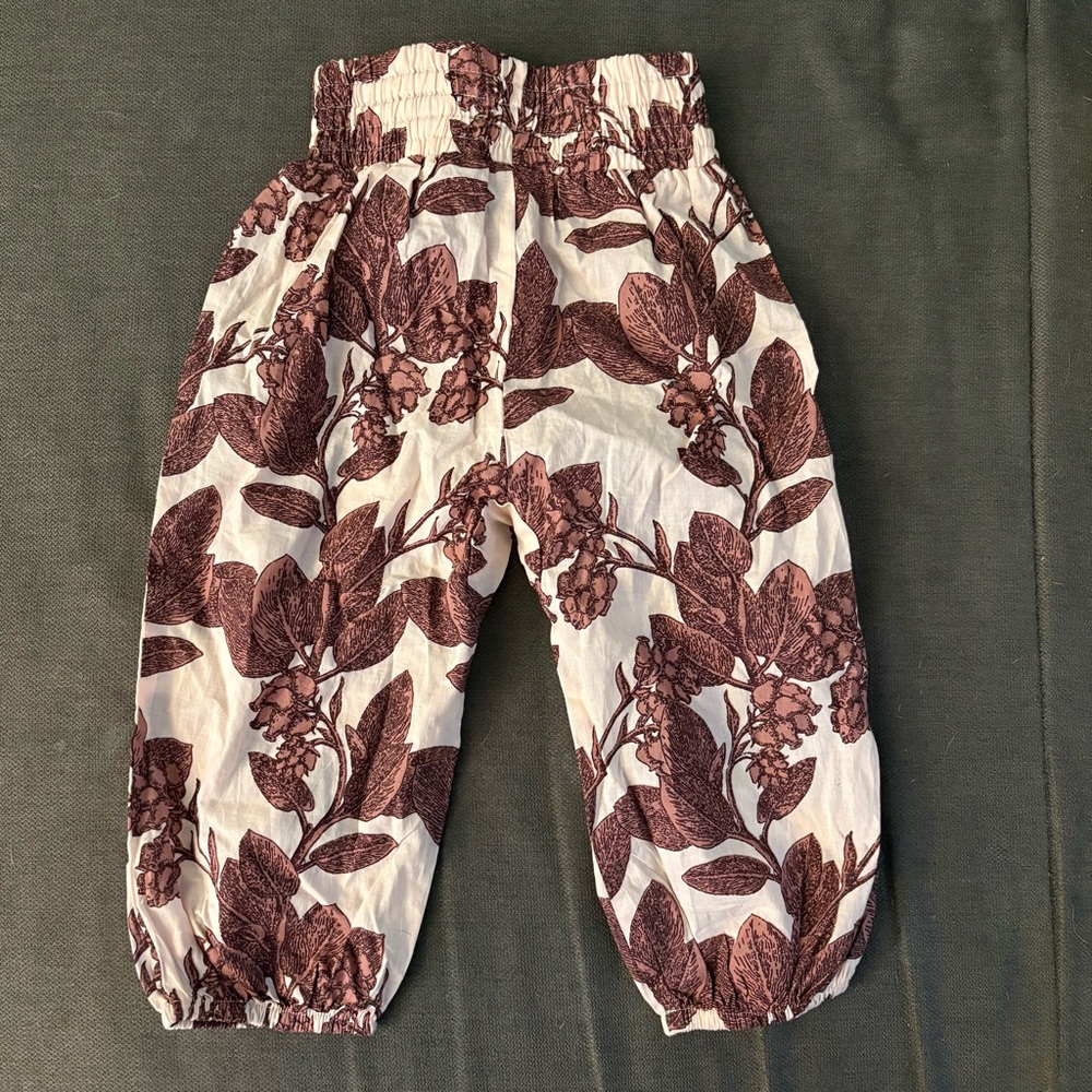Kate Quinn Burgundy Leaf Print Pants